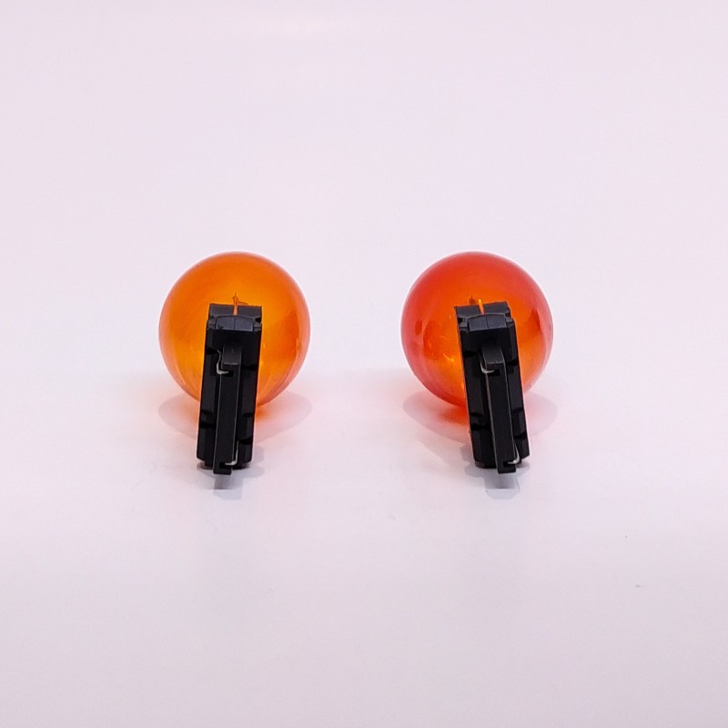 LAMPARA 12V 27W 1 POLO AMBAR CULOTE PLASTICO X 10