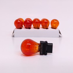 LAMPARA 12V 27W 1 POLO AMBAR CULOTE PLASTICO X 10