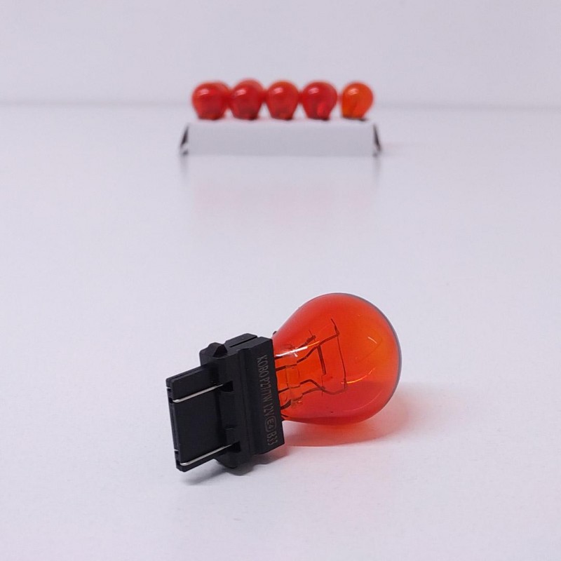 LAMPARA 12V 27W 2POLOS AMBAR CULOTE PLASTICO X 10